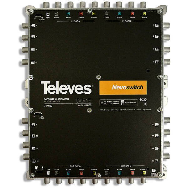 Televes Multischalter 9 in 16 Guß NEVO kaskadierb.o.NT MS916C